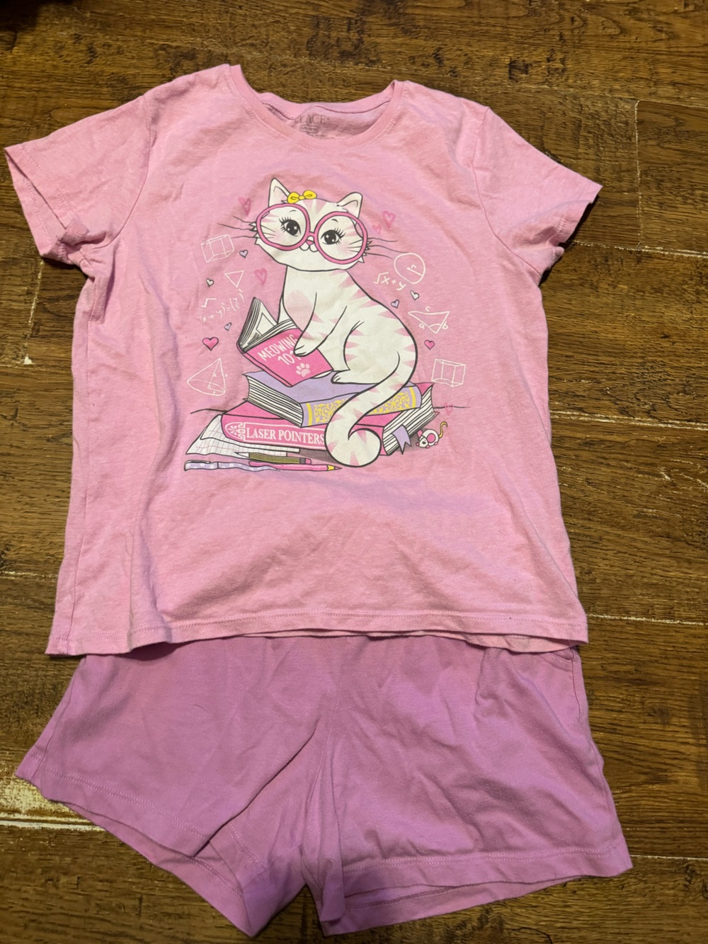 Girls summer shorts outfit Cat reading books Children’s place - cat & jack 10 12